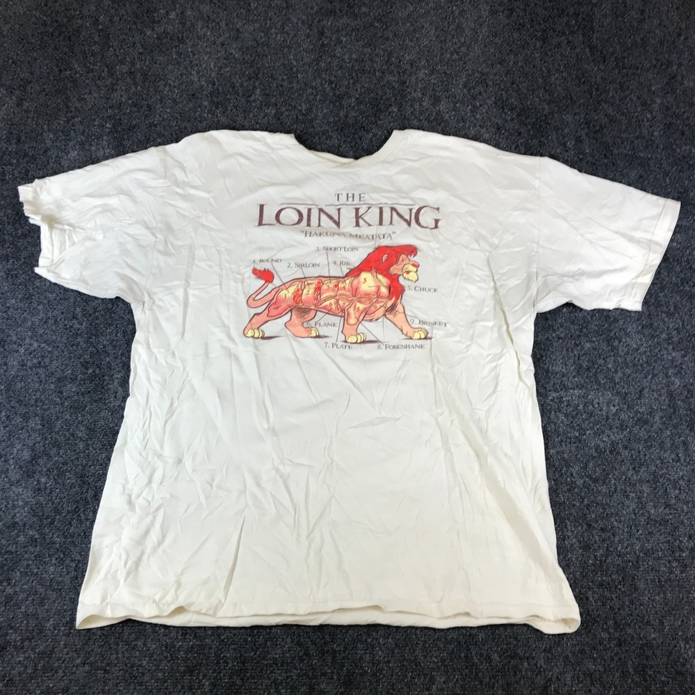 Teefury The Loin King Hakuna Meatata T-Shirt Men XL White Butcher Graphic Cotton